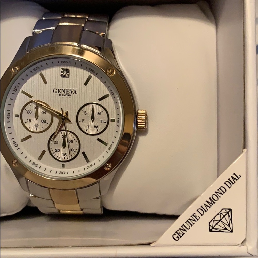 Geneva Genuine Diamond Watch